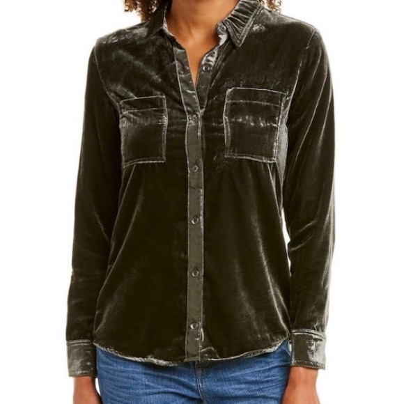 Splendid Tops - NWT Splendid Black Velvet Button Down Shirt